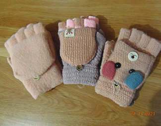 Winter Knitted Warm Clamshell Fingerless Gloves