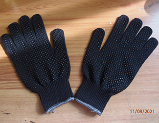 Specifications of Double side PVC dotted knitted gloves