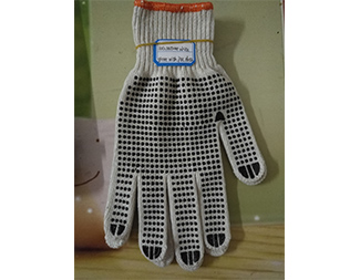 Specifications of 10 nature white black PVC dotted working gloves